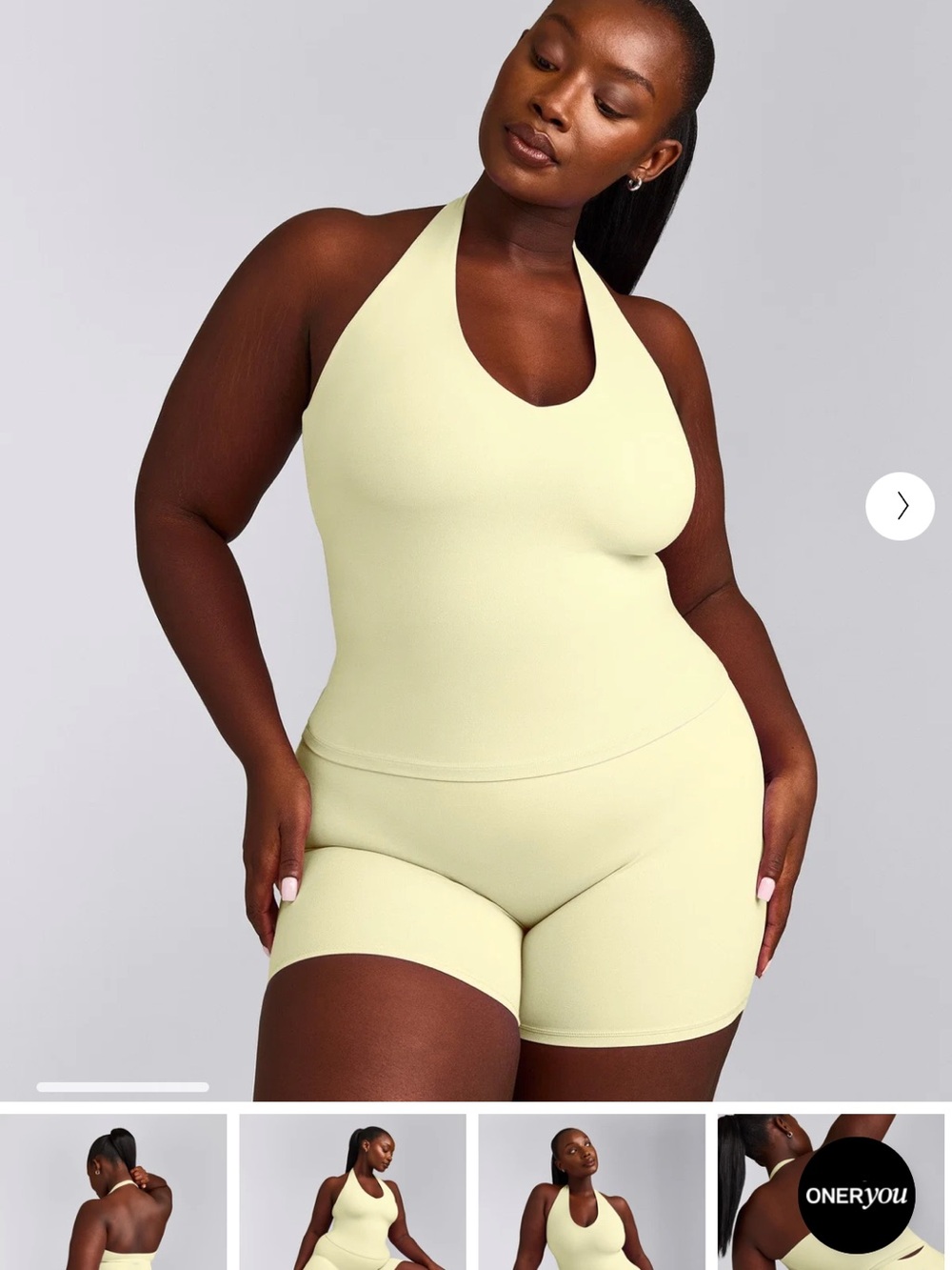 Oner active pastel yellow halter tank